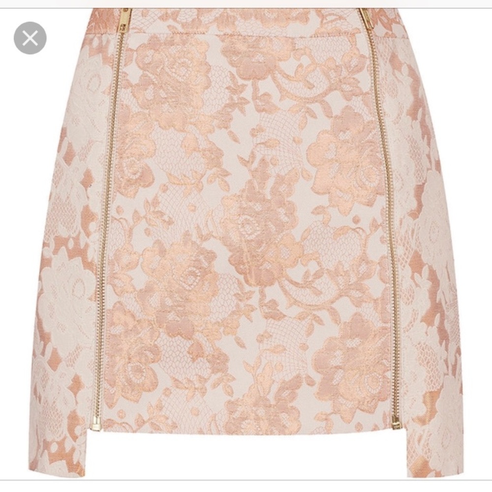 NWT Topshop Rose Gold Pelmet Skirt size 6